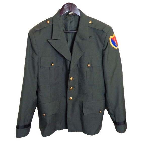 US Military Army Serge Green Coat 44L Wool/Poly Blazer Jacket Uniform Mens - Picture 1 of 7